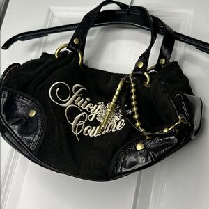 Juicy Couture Black and Gold Shoulder Bag